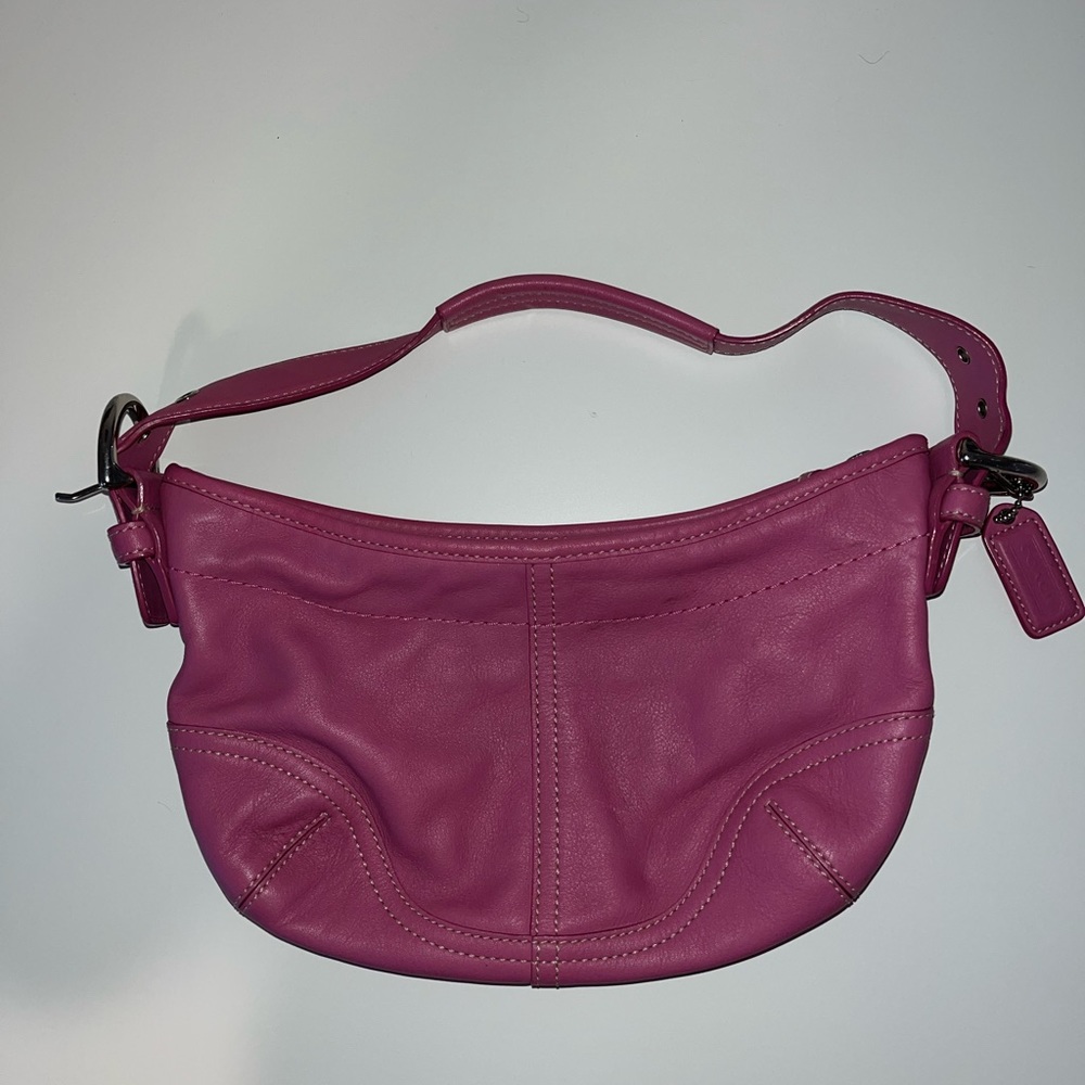 Vintage Coach Pink Leather Soho Hobo Bag